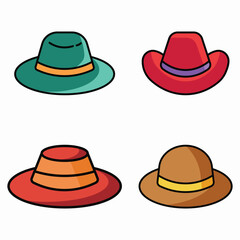 colorful hat set vector illustration