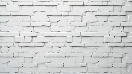 Obraz premium High-Resolution White Brick Wall Texture, Close-Up Top View, Clean Minimalist Background for Design Projects