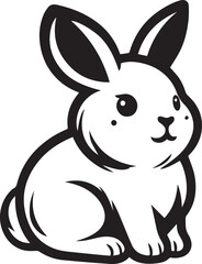 A clean, black-and-white vector illustration of a rabbit, ideal for logos, designs, and branding. Scalable and versatile, perfect for creative projects and animal-themed graphics.