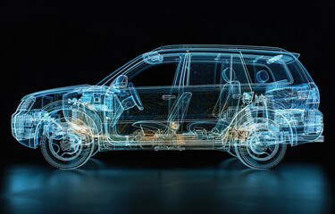 Naklejka premium x-ray perspective transparency vehicle