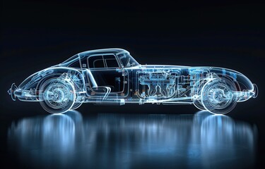 Naklejka premium x-ray perspective transparency vehicle