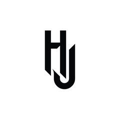 HJ monogram logo design letter text name symbol monochrome logotype alphabet character simple logo