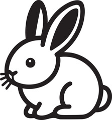 A clean, black-and-white vector illustration of a rabbit, ideal for logos, designs, and branding. Scalable and versatile, perfect for creative projects and animal-themed graphics.