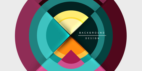 Obraz premium Circle and semi circle geometric background. Vector Illustration For Wallpaper, Banner, Background, Card, Book Illustration, landing page