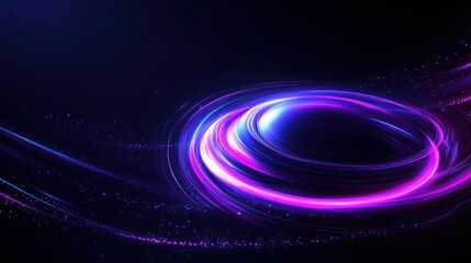 Abstract swirling light patterns in vibrant colors on a dark background.