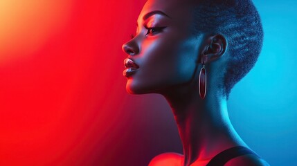 High-fashion studio portrait with bold lighting and creative angles