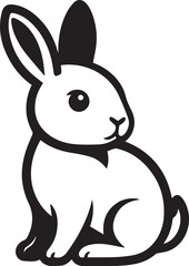 A clean, black-and-white vector illustration of a rabbit, ideal for logos, designs, and branding. Scalable and versatile, perfect for creative projects and animal-themed graphics.
