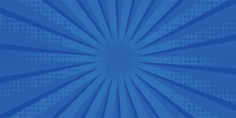 Obraz premium Comics rays background with halftones. Vector summer backdrop illustrations.