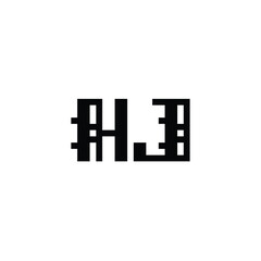 HJ monogram logo design letter text name symbol monochrome logotype alphabet character simple logo