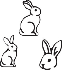 A clean, black-and-white vector illustration of a rabbit, ideal for logos, designs, and branding. Scalable and versatile, perfect for creative projects and animal-themed graphics.
