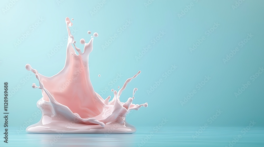 Poster studio setting photography creative dynamic milk splash action with clean close-up view