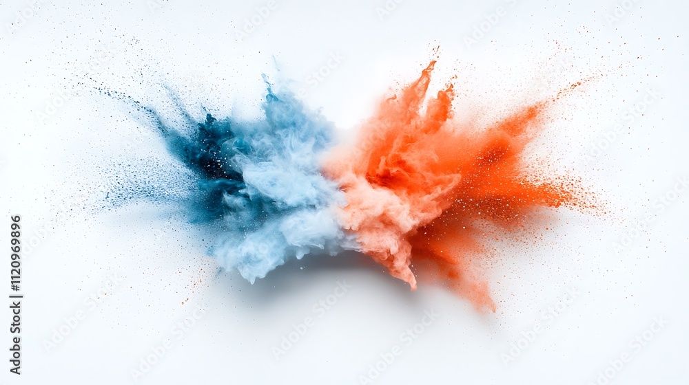 Poster close-up of dynamic color explosion abstract minimalist art studio creative concept