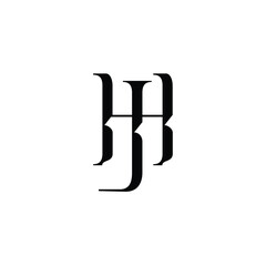 HJ monogram logo design letter text name symbol monochrome logotype alphabet character simple logo