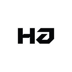 HJ monogram logo design letter text name symbol monochrome logotype alphabet character simple logo