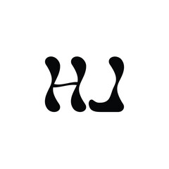 HJ monogram logo design letter text name symbol monochrome logotype alphabet character simple logo
