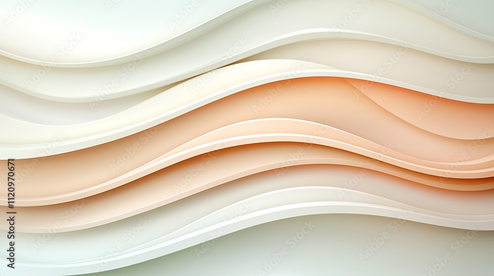 Poster modern abstract wave patterns aesthetic digital art with soft tones and creative design