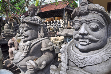 Good and Bad Spirit Stone Sculptures for sale, Bali