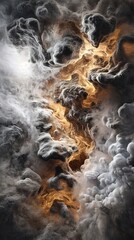 Abstract Fiery Cosmic Swirls   Dramatic Digital Art Background