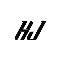 HJ monogram logo design letter text name symbol monochrome logotype alphabet character simple logo