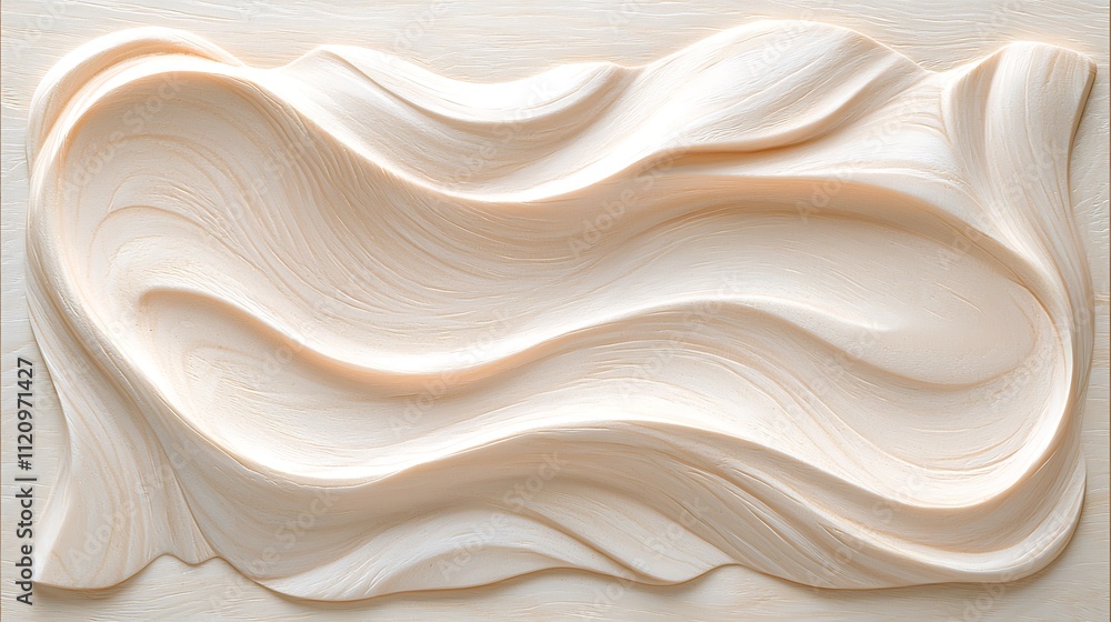 Poster creative expression in minimalist design abstract wave relief in art gallery space