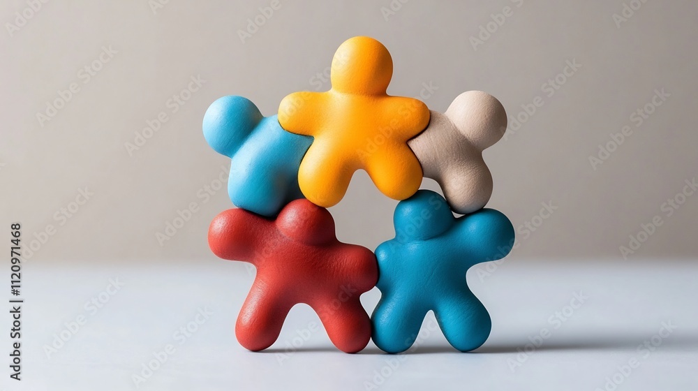 Aufkleber abstract geometric figures forming unified shape representing in innovation and technology