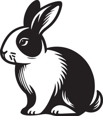 A clean, black-and-white vector illustration of a rabbit, ideal for logos, designs, and branding. Scalable and versatile, perfect for creative projects and animal-themed graphics.