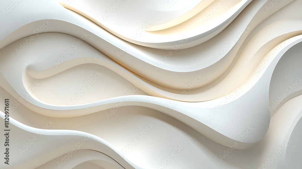 Poster Modern art installation close-up on dynamic waves in a digital design environment