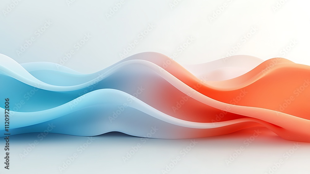 Aufkleber dynamic abstract waves in soft colors a minimalist digital art concept