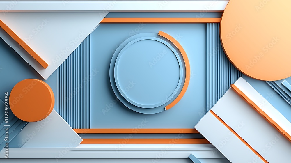Aufkleber dynamic geometric shapes and patterns in modern abstract design studio artwork