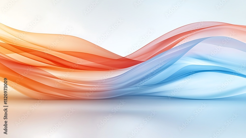 Aufkleber dynamic flowing waves an artistic perspective in soft-colored digital abstract design