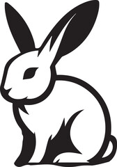 A clean, black-and-white vector illustration of a rabbit, ideal for logos, designs, and branding. Scalable and versatile, perfect for creative projects and animal-themed graphics.