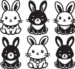 A clean, black-and-white vector illustration of a rabbit, ideal for logos, designs, and branding. Scalable and versatile, perfect for creative projects and animal-themed graphics.