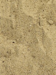 Close-up of rough sand texture with natural stone and wood details