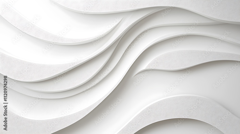 Aufkleber minimalist design dynamic white wave patterns in abstract art within a digital environment
