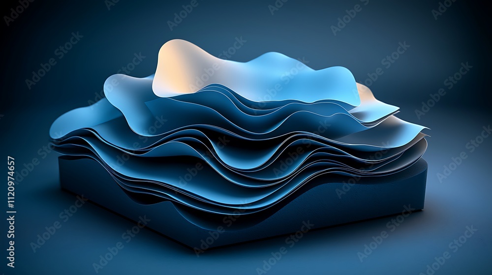 Aufkleber dynamic waves of digital art abstract design in a modern visual exploration