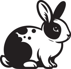 A clean, black-and-white vector illustration of a rabbit, ideal for logos, designs, and branding. Scalable and versatile, perfect for creative projects and animal-themed graphics.