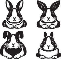 A clean, black-and-white vector illustration of a rabbit, ideal for logos, designs, and branding. Scalable and versatile, perfect for creative projects and animal-themed graphics.