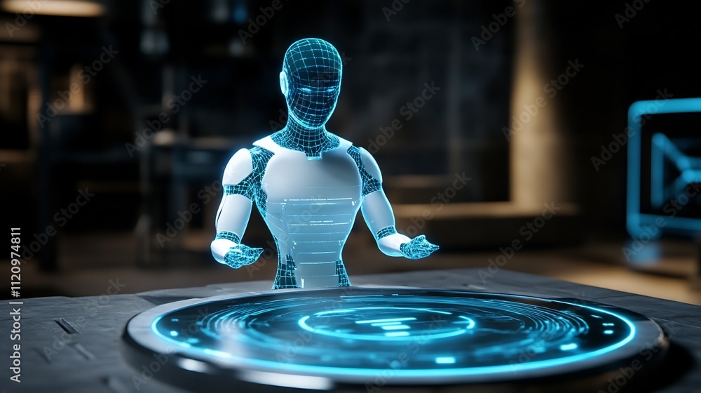 Poster ai-powered holographic assistant categorizing news sources in real-time