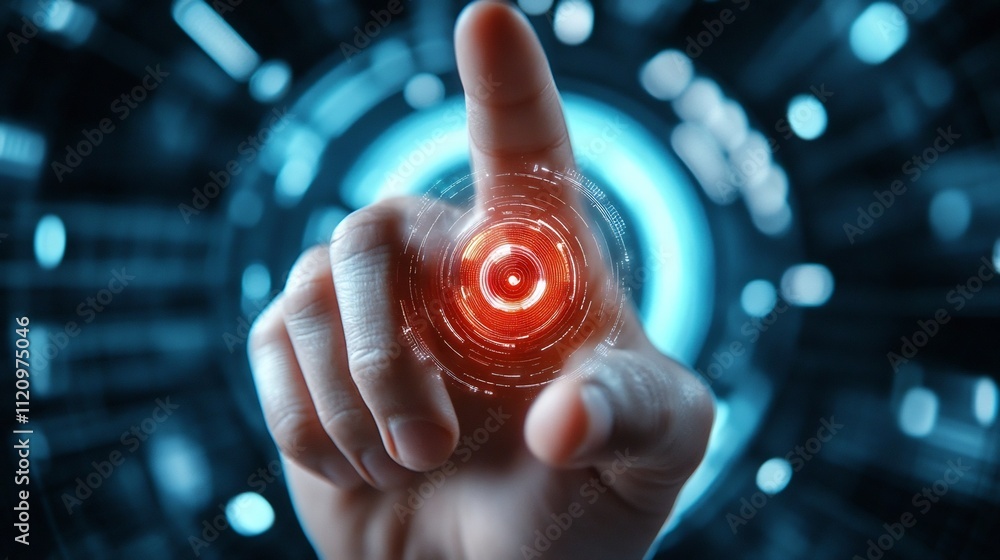 Aufkleber high-tech fingerprint authentication securing online news platforms from disinformation