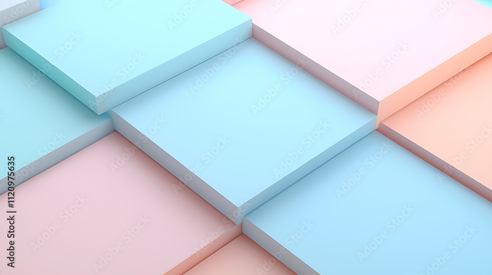 Poster creative digital artwork geometric patterns in soft pastels with a modern abstract touch