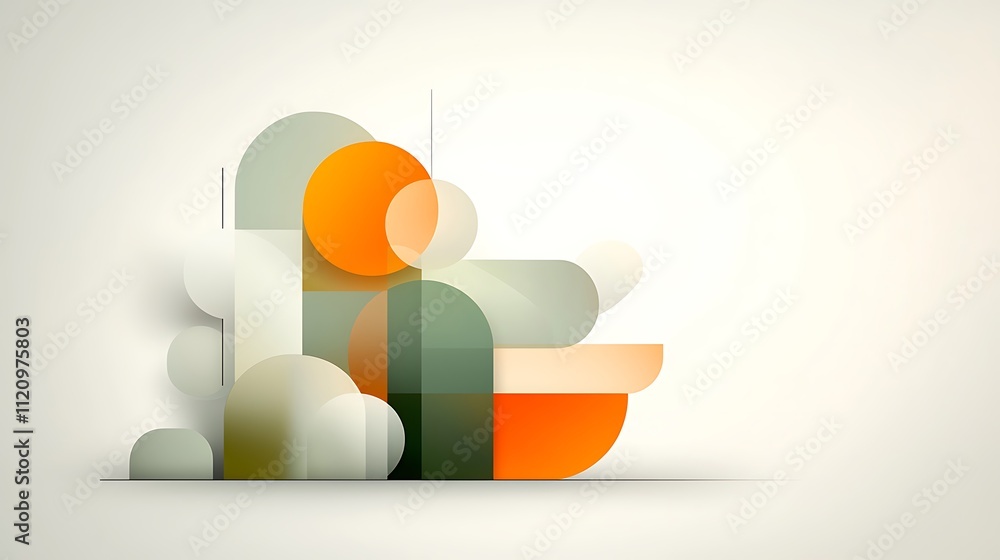 Poster exploring modern design with colorful abstract shapes in digital art studios