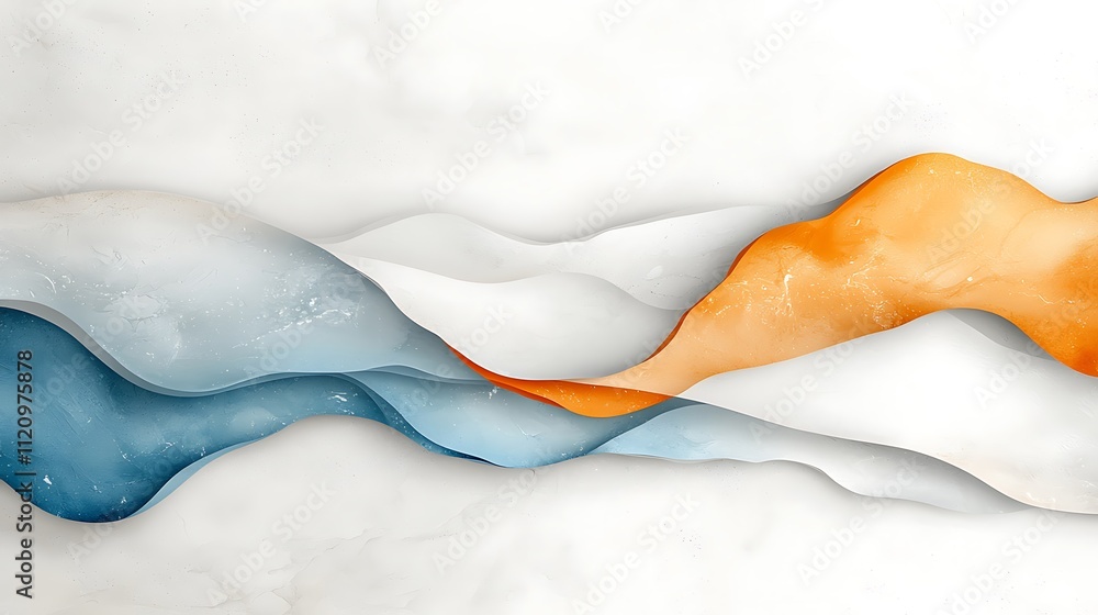 Poster abstract art on digital canvas smooth gradients and flowing waves in contemporary style