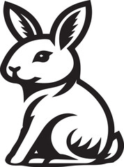 A clean, black-and-white vector illustration of a rabbit, ideal for logos, designs, and branding. Scalable and versatile, perfect for creative projects and animal-themed graphics.