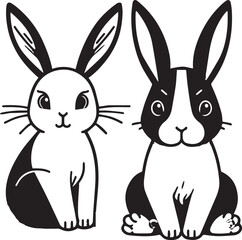 A clean, black-and-white vector illustration of a rabbit, ideal for logos, designs, and branding. Scalable and versatile, perfect for creative projects and animal-themed graphics.