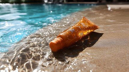 Sun Lotion Tube by Poolside: Summer Relaxation