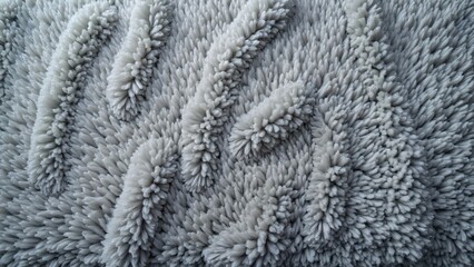 Close-up of Soft Grey Plush Towel Texture, Fluffy Wool Background with Copy Space - High-Resolution Photography