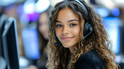 Customer Support Agent Smiles Confidently While Working