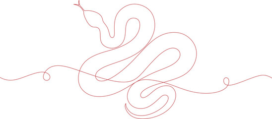 Continuous one line of snake good for Chinese new year celebration. year of snake vector illustration