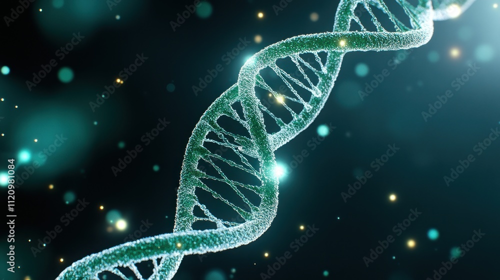 Poster 3d representation of a dna double helix structure.