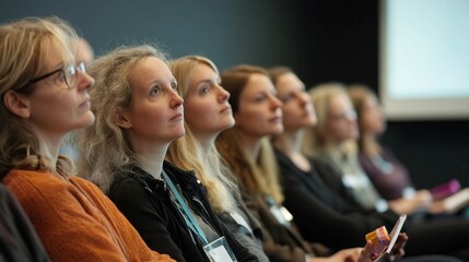 Obraz premium a group of women sitting next to each other